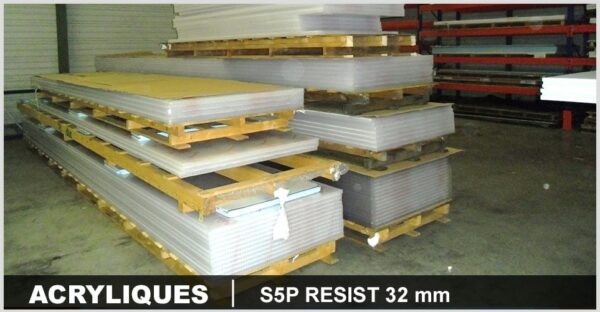 PLEXIGLAS  S5P RESIST  32mm largeur 1230 mm