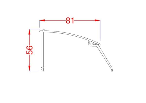LAQUAGE SPÉCIAL KIT mural de SOLIN en aluminium  pour plaques de 16 - 32 - 55 mm d’épaisseur
